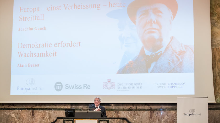 Joachim Gauck als Redner auf dem Churchill-Symposium