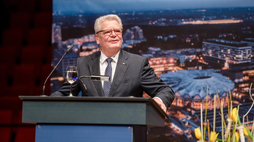 Bundespräsident a.D. Joachim Gauck bei der Abschlussvorlesung der Max-Imdahl-Gastprofessur an der Ruhr-Universität Bochum