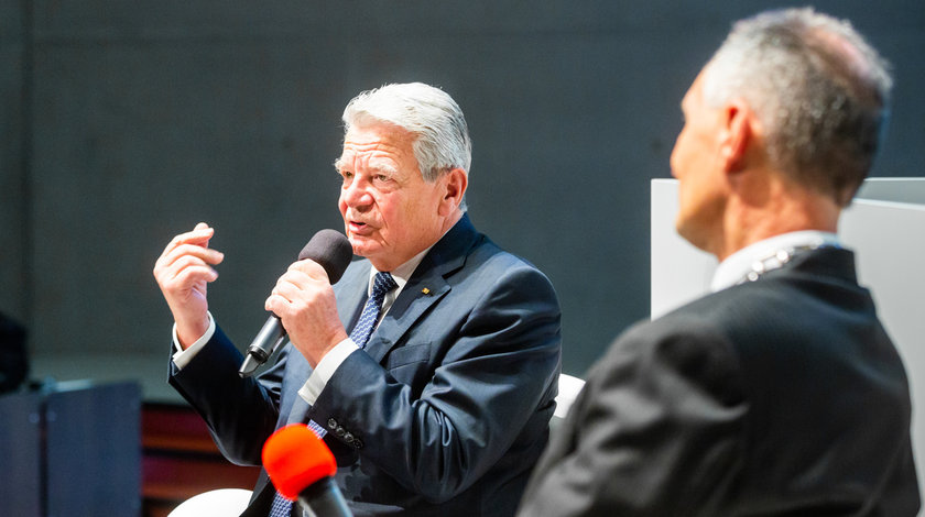 Bundespräsident a.D. Joachim Gauck bei einer Diskussion anlässlich der Mercator-Professur der Universität Essen