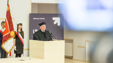 Bundespräsident a.D. Joachim Gauck hält eine Rede an der Universität von Łódź