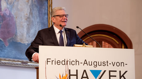 Joachim Gauck im Kaisersaal des Historischen Kaufhauses in Freiburg